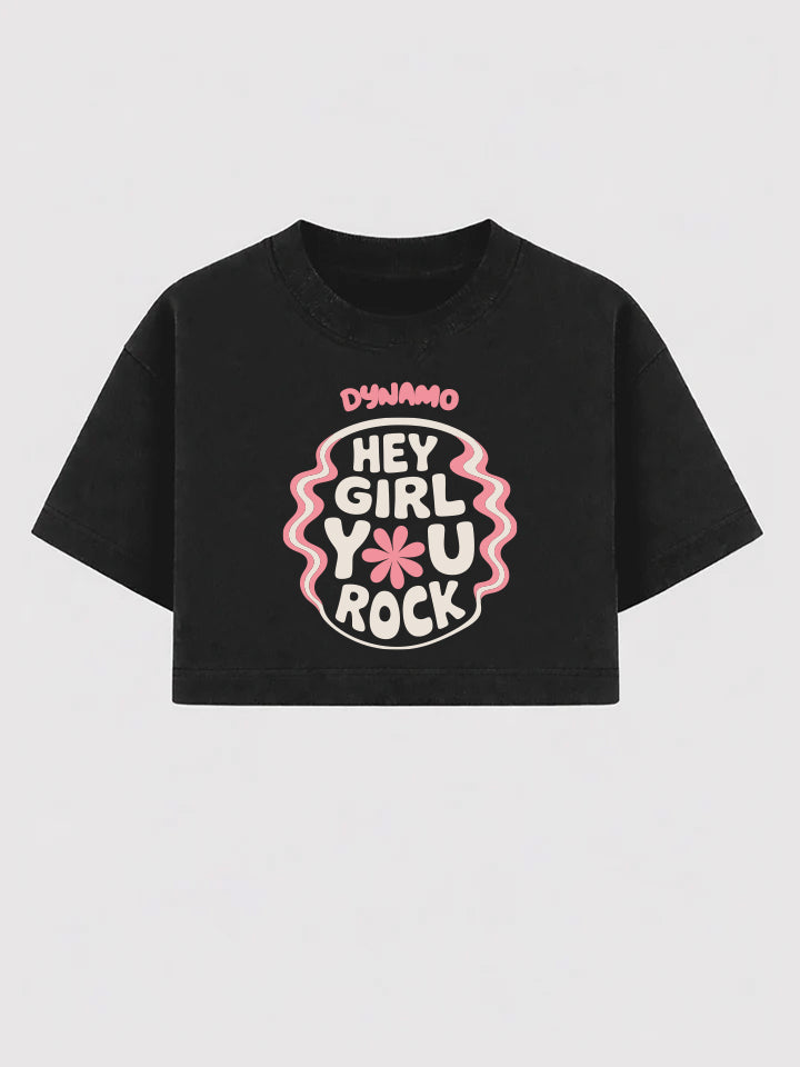 Cropped Oversized -  Hey Girl You Rock