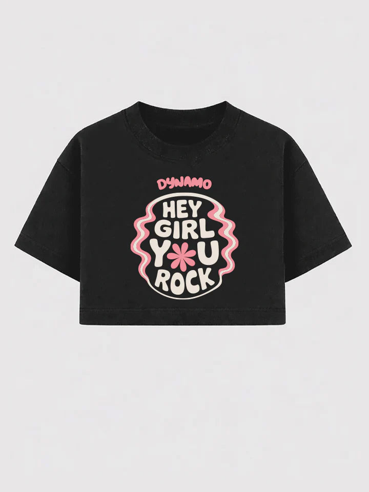 Women’s Cropped Tee – Hey Girl You Rock