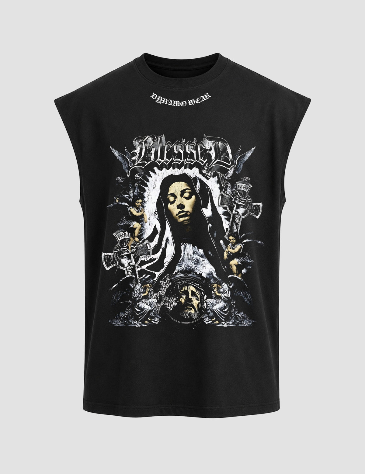 Oversized Muscle Tee - Blessed Ascension, front graphic