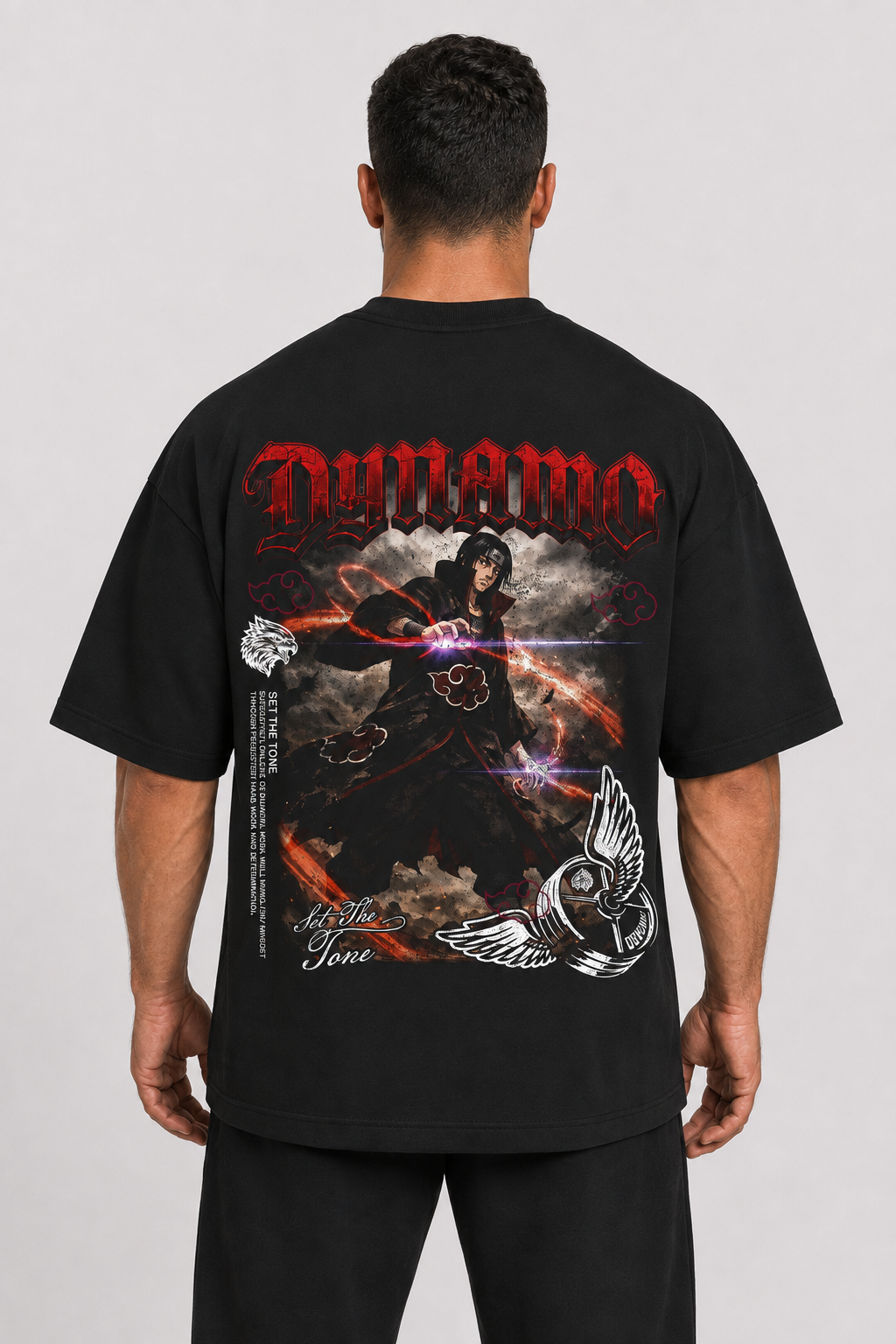 Oversized Tee Crimson Illusion back model
