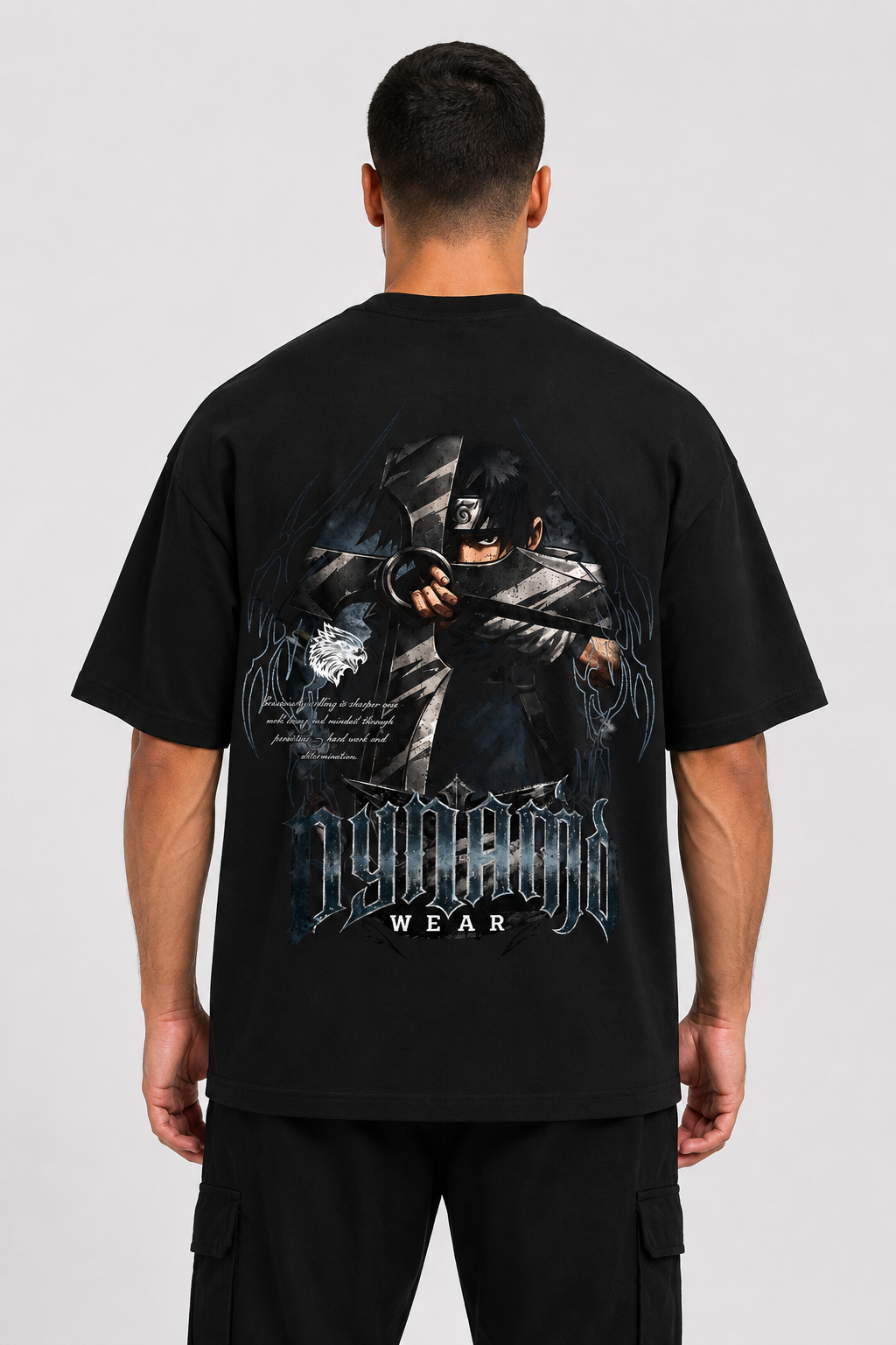 Oversized Tee Shadow of the Avenger back model